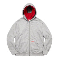 Supreme Double Hood Facemask Zip Up Hooded Sweatshirt 'Grey Red' SUP-FW22-830