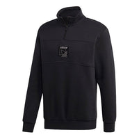 adidas originals Sprt Icon Qztt Athleisure Casual Sports Cardigan Fleece Lined Stand Collar Pullover Black GD5821