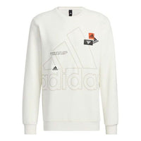 Men's adidas Mh Bp3 Crew Logo Athleisure Casual Sports Round Neck Autumn White HP1432