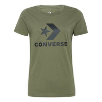 (WMNS) Converse Classic Logo Printing Short Sleeve Grass Green 10009152-A13