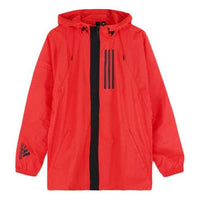 adidas W.N.D. JKT Casual Sports hooded Woven Jacket Pink Red Fluorescence DZ0051