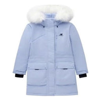 (WMNS) New Balance Logo Hooded Parka Jacket 'Light Blue White' 5PC44432-LBL