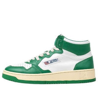 Autry Medalist high-top Sneakers 'White Green' AUMM-WB03