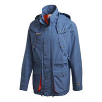 adidas originals Solid Color Athleisure Casual Sports Hooded Jacket Blue FR9280
