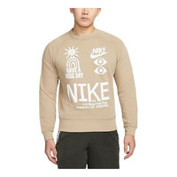 Nike NSW graphic printed crew neck sweatshirt 'Tan' DQ4170-247