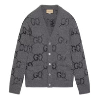 Gucci Wool Cardigan With GG Intarsia 'Grey' 770507-XKDSJ-1128
