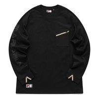 Fila Logo Print Sport Loose Knit Long Sleeve Top 'Black' T11U116201F-BK