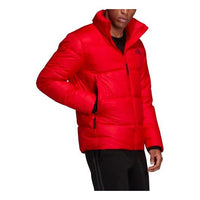 Men's adidas Logo Zipper Stand Collar Sports Stay Warm With Down Feather Red Jacket GV5348
