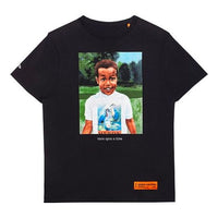 Men's HERON PRESTON Little Boy Printing Short Sleeve Black HMAA011S209140191088