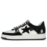 A Bathing Ape Bape STA 2021 Patent Leather 'Black White' BAPESTA2021-BLACK