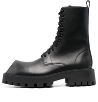 Balenciaga Rhino 25mm Lace Up Boots 'Black Smooth Calfskin' 712638WBB501000