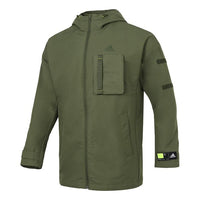 adidas Men's TH Woven CSTM Hooded Jacket Green GP0990