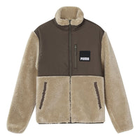 PUMA Sherpa Contrasting Colors Sports lamb's wool Stand Collar Jacket Brown 846325-42
