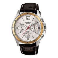 CASIO ENTICER Series Retro Leather Strap Water Proof Men's Waterproof Mens Brown Analog MTP-1374L-7AV