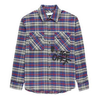 Off-White C/O VIRGIL ABLOH OW FLANNEL CHECK SHIRT BLUE OMGA091F19F330063010