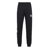 Men's adidas originals SS22 Manchester United Casual Stripe Printing Bundle Feet Sports Pants/Trousers/Joggers Black HP0453