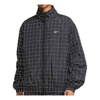 Men's Nike Zipper Plaid Jacket Black CV0556-010