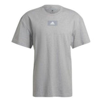 adidas M Fv T Solid Color Logo Athleisure Casual Sports Round Neck Short Sleeve Gray HE4365