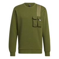 Men's adidas neo Classic Chest Sports Long Sleeves Olive Green HM2018