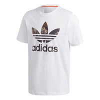 adidas originals CAMO TRF TEE Large logo Printing Sports Short Sleeve White GD5949