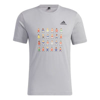 adidas 8-Bit Tee Printing Sports Short Sleeve Gray GL1998