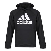 adidas Men's Logo Knitted Sports Hooded Fleece Black CV6801
