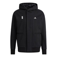 adidas Logo Sports Hooded Jacket Black H39296