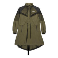 Nike x sacai Funnel-Neck Oversized-Fit Shell Trench Jacket Asia Sizing 'Medium olive' DQ9028-222