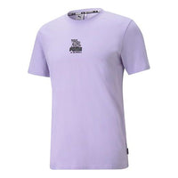 PUMA x MR DOODLE RELAXED TEE Printing Short Sleeve Rose Purple 598649-88