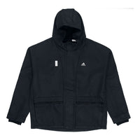 adidas Wj Wv Bond Jkt Sports hooded Logo Jacket Black H39218