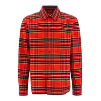 Off-White FW22 Stripe Lapel Long Sleeves Red Shirt OMGA227F22FAB0012510