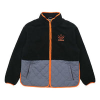 adidas originals Big Trfl Sherpa Stitching Lamb Wool Casual Sports Jacket Men's Black H09361