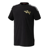 adidas Mufc Cny Tee New Year's Edition Manchester United Soccer/Football Sports Short Sleeve Black GK9414