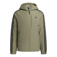 Men's adidas 3St Down Jkt Outdoor Sports Hooded With Down Feather Military Green Jacket H23083