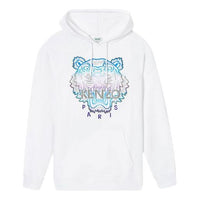 (WMNS) KENZO Series Tiger Head Embroidery Hooded Hedging Hoodie White F962SW7704X7-01
