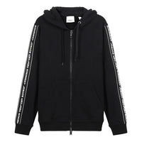 Burberry FW20 Logo Cotton hooded Zipper Sports Tops Black 80295271
