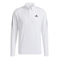 adidas Logo Stripe Long Sleeves Slim Fit Polo Shirt White HA3124