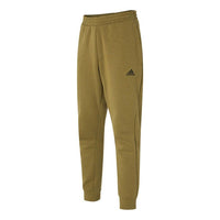Men's adidas Fi Dk Reg Pnt Logo Sports Running Knit Bundle Feet Long Pants/Trousers Olive H39225