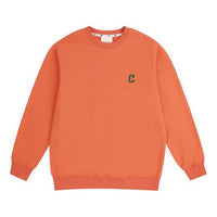 MLB Embroidered Logo Athleisure Casual Sports Round Neck Long Sleeves Unisex Orange Yellow 31MT01011-45O