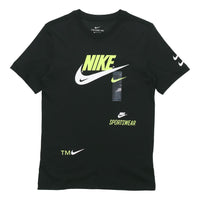 Nike Alphabet Logo Sports Short Sleeve Black CU0079-010