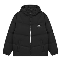 New Balance Logo Print Mid Down Jacket 'Black' AMJ23342-BK