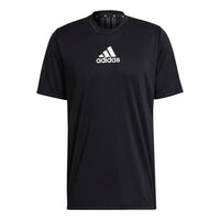adidas Logo Printing Training Sports Round Neck Short Sleeve Black GM2126
