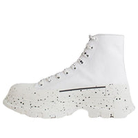 Alexander McQueen Paint Tread Slick High Sneakers 'White Black' 682413W4MVI9061