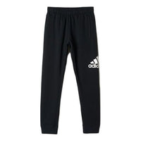 adidas Logo Training Fleece Lined Stay Warm Sports Knit Long Pants Black AB6527