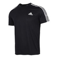 adidas M 3s T Casual Sports Side Stripe Round Neck Short Sleeve Black GM2105