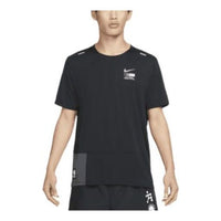 Men's Nike Solid Color Back Alphabet Printing Short Sleeve Black T-Shirt DM4666-010