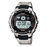 CASIO Waterproof Stainless Steel Strap Mens SilverBlack Digital AE-2000WD-1A