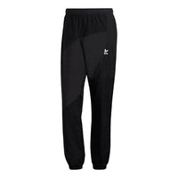 Men's adidas originals Casual Solid Color Splicing Sports Pants/Trousers/Joggers Black HE2953