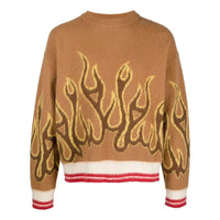 Palm Angels FW22 Flames Intarsia Crew Knit 'Yellow' PMHE043F22KNI0016418