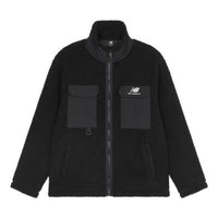 New Balance Logo Velvet Jacket 'Black' AMJ23358-BK